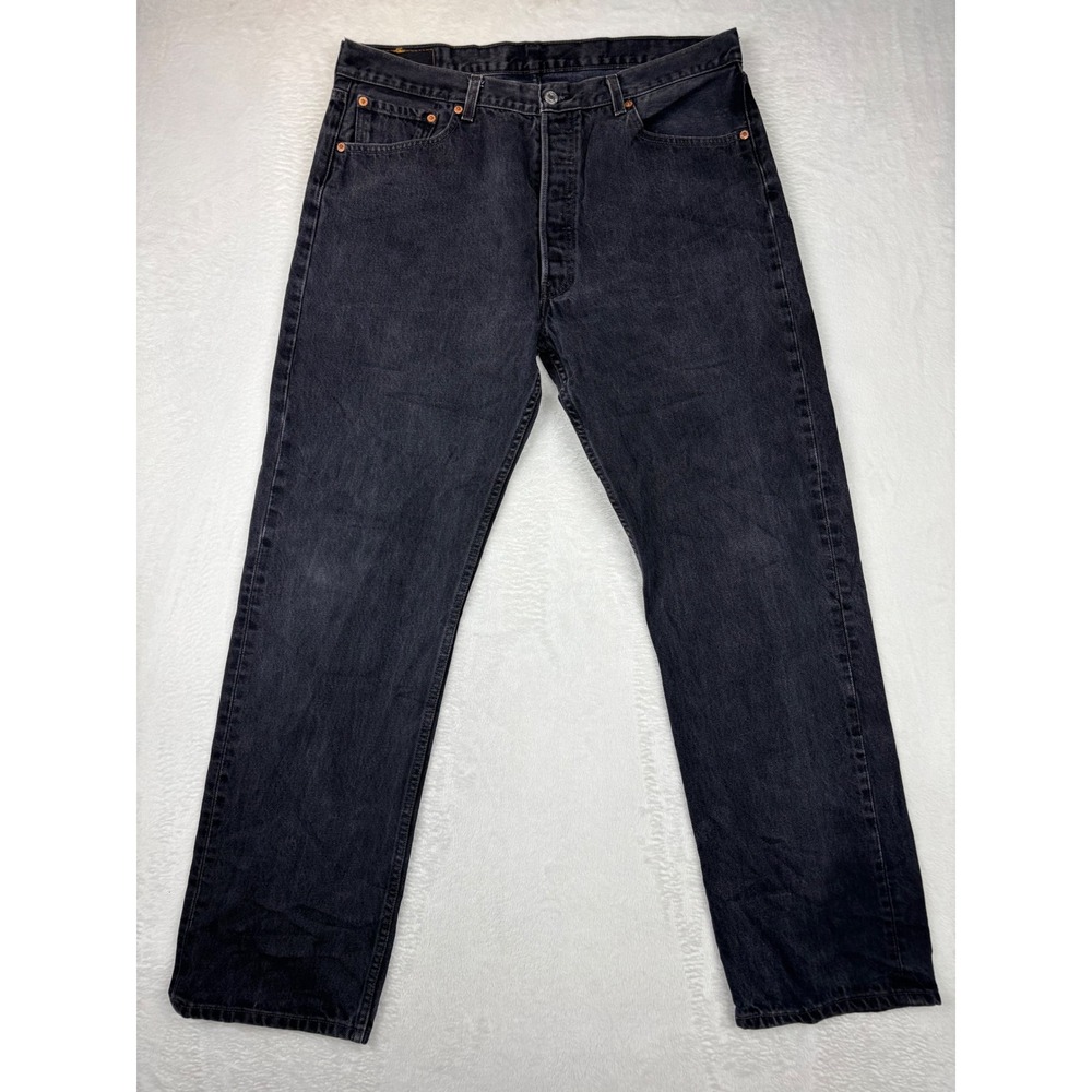 Vintage Levis 501 Mens 38x32 Fuzzy Black Fade Grungy Skater Denim Skater Jeans